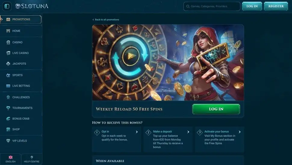Freispiele und Bonusguthaben bei Slotuna