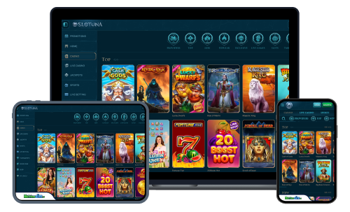 Slotuna Casino auf Laptop und Smartphone